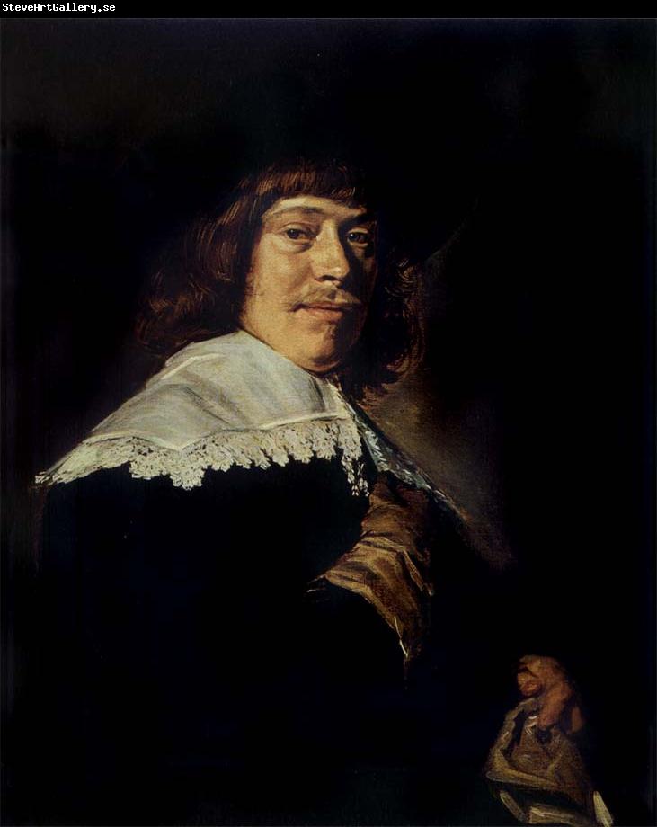 Frans Hals Portrait of a young man holding a glove